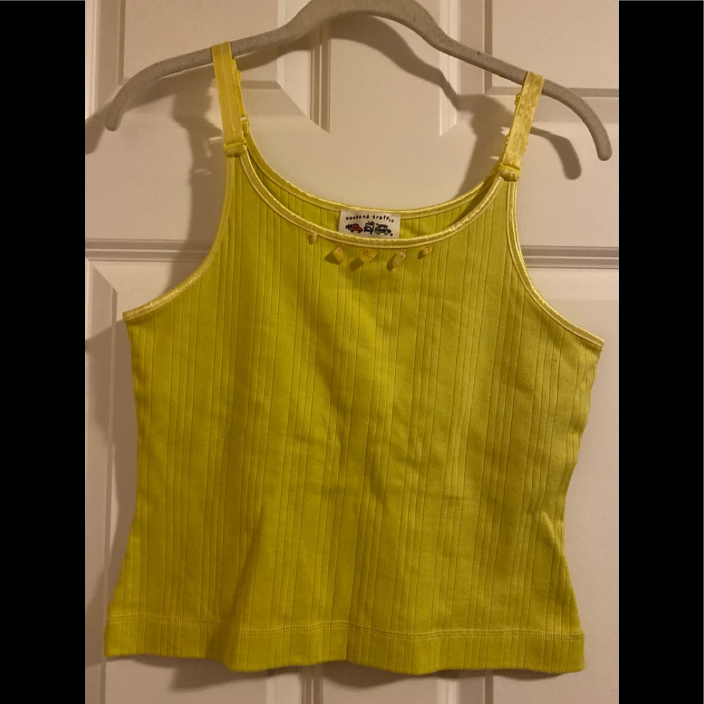 EUC weekend traffic lemon lime/green tank.
